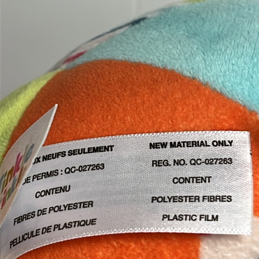 Tinkle Crinkle Pink/White Soft Baby Activity Ball BUNNY Plush - Picture 7 of 8